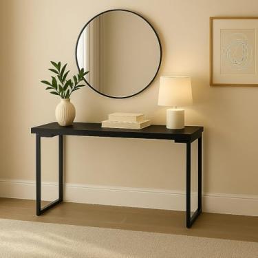 Imagem de Mesa Industrial Hall de Entrada preta aparador MDF larga 90 cm