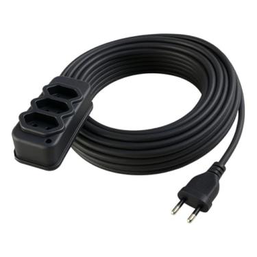 Imagem de Extensão Elétrica Profissional 30 Metros, Cabo PP 2,5mm Reforçado 3 Tomadas, 10A, Preto, 127V/220V, NBR 14136