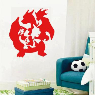 Imagem de Adesivo de Parede Decorativo Pokemon Evolução Charmander - V3 Shop