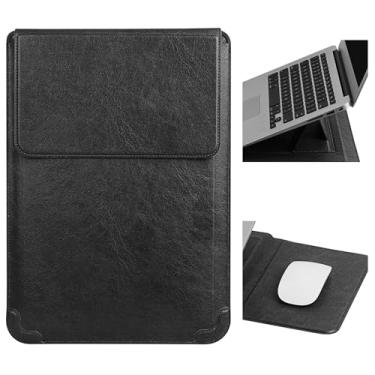 Imagem de HoYiXi 13,3 polegadas, capa para portáteis com suporte para MacBook Air/Pro 13 (M4/M3/M2/M1 2020-2025), Surface Pro 8 2021, iPad Pro de 12.9 e 13-13,3" DELL Acer L. Manga para portátil, preto