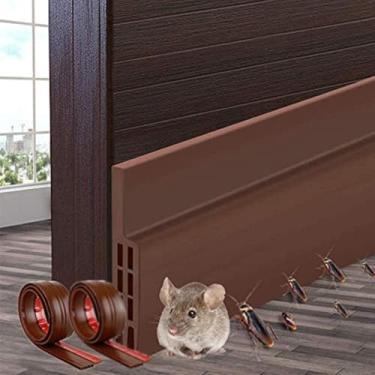 Imagem de Pacote com 2 rolhas de porta, varredura sob a porta para portas externas e internas, vedação de porta de decapagem climática, bloqueador de janela de garagem, isolamento de ar frio, protetor de