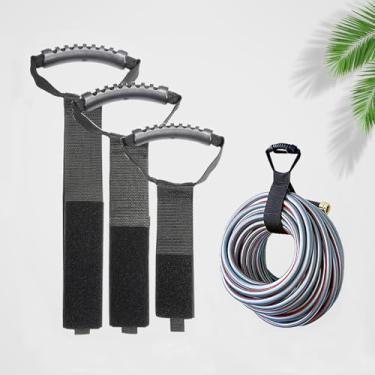 Imagem de Alça de armazenamento resistente – Organizador extragrande de gancho e laço de 73 cm para cabos de extensão grossos, mangueiras de piscina, cabos de gerador, mangueiras de ar
