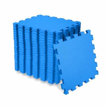 Imagem de SELLER Tapete de Encaixe em EVA – 18 peças 31×31 cm, 10mm espessura, superfície antiderrapante, modular tipo quebra-cabeça, piso infantil (Azul)