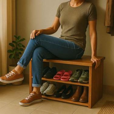 Imagem de Sapateira Organizadora Porta sapato Banco Sapateira hall de entrada