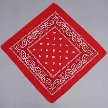 Imagem de Bandana de poliéster floral de caju vintage vermelha unissex moda para ciclismo ao ar livre, estilo hip hop, presente moderno, roupa casual, acessórios de viagem para homens, mulheres e adultos