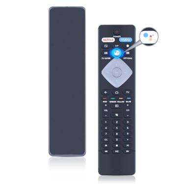 Imagem de Controle remoto de voz substituído para Philips Android 4K Ultra HD Smart LED TV substituição com Netflix Vudu YouTube (BT800 NH800UP RF402A-V14)