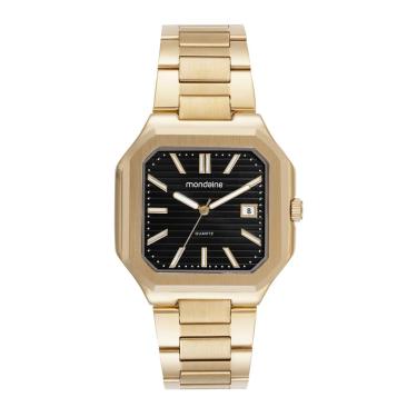 Imagem de Relogio Mondaine Masculino Ref: 32945gpmvde1 Retangular Dourado