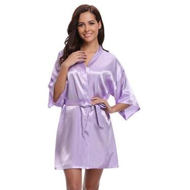 Imagem de Robe roupão em cetim LUXO noiva casamento madrinha camisola hobby pija