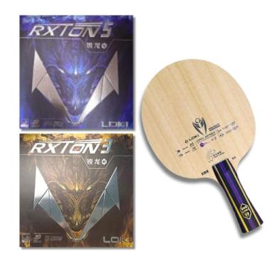 Imagem de Loki K3 Raquete de Tênis de Mesa, Madeira com 2 Camadas de Carbono, com Borrachas RXTON-5 e RXTON-3, Montada Pronta para uso