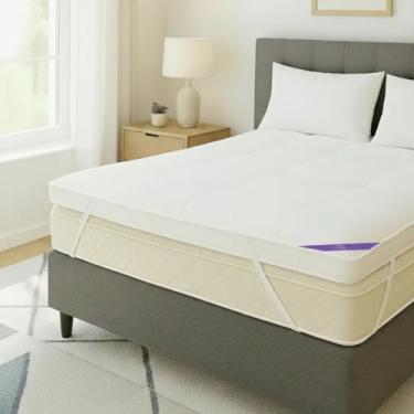 Imagem de Pillow Top Viúva Premium Confort PLUS, Protetor de Colchão, 200 Fios, 128x188x10cm, Branco, Lavável em Máquina