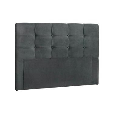 Imagem de Painel de Cama Box Estofada Casal Clean Plus Suede Cinza - Simbal