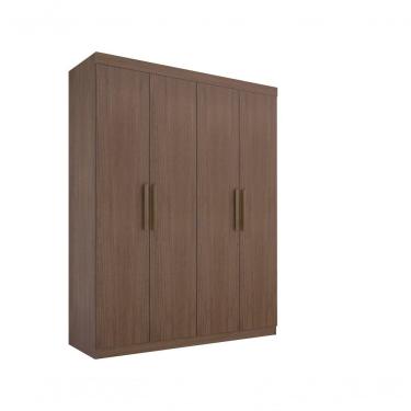 Imagem de Guarda Roupa 4 Portas Castanho 3 Gavetas Colibri Plus MDP MDF D'Doro Móveis