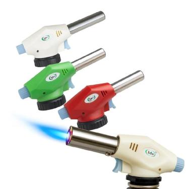 Imagem de Macarico Recarregavel Acendimento Automatico Gas Encaixe 2 Tipos De Refil Soldagem Culinaria Artesantato Laboratorio
