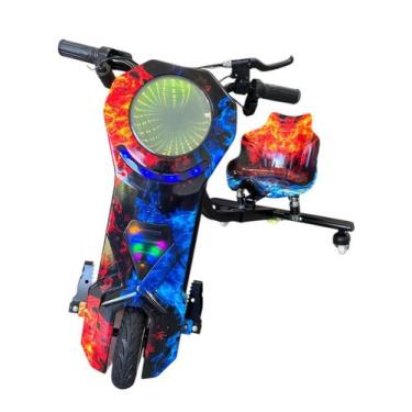 Imagem de Triciclo elétrico drift hoverboard 350w com luzes led g - Shark Blue