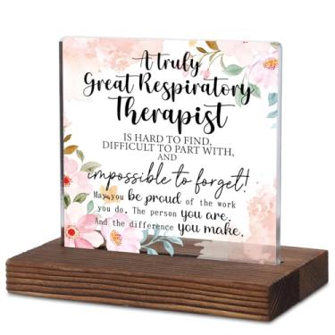 Imagem de PQUCXZ Presente de agradecimento ao terapeuta respiratório, placa de mesa floral acrílica com mensagem de agradecimento, despedida de aposentadoria, parabéns, promoção, presente de reconhecimento da