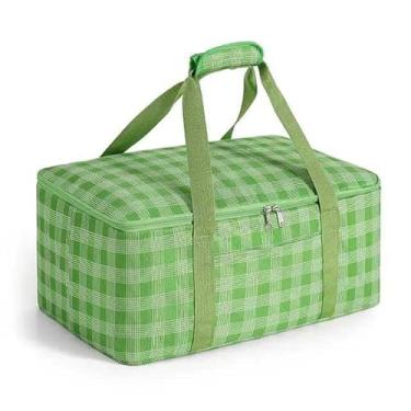 Imagem de Cesta Térmica de Piquenique, Bolsa Caixa Térmica Dobrável para Praia, Camping e Passeios ao Ar Livre(Verde)
