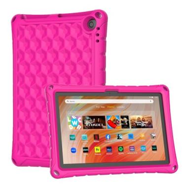 Imagem de Nova capa para tablet Amazon Fire HD 10 e Fire HD 10 Plus para crianças (13ª/11ª geração, versão 2023/2021), capa traseira infantil leve à prova de choque, também para tablet Sony Nokia de 10,1