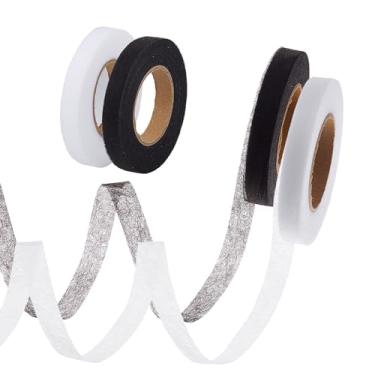 Imagem de letsinstyle 4 rolos de fita de ferro na bainha, 100 metros de fita adesiva total sem costura, fita de costura de 0,4 polegada fita de costura para jeans, saia, calça, cortinas e cortinas