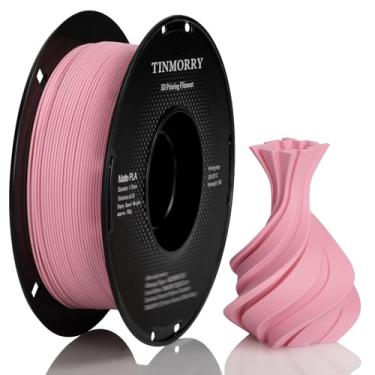 Imagem de TINMORRY Filamento PLA fosco de 1,75 mm, filamento de impressora 3D de superfície fosca, compatível com impressoras 3D Bambu Lab FDM, carretel de 1 kg (1 kg), rosa fosco