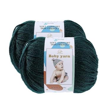Imagem de Fio de malha para bebês – lã merino 10%, algodão 40%, nylon, 50% novelo de fio macio misturado adequado para tricô de crochê, cobertores de bebê e roupas (aproximadamente 50 g/160 jardas) [conjunto de