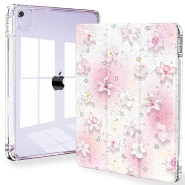 Imagem de Feams Capa fina para iPad Air de 13 polegadas M3 2025/M2 2024, capa traseira transparente para iPad Pro de 12,9 polegadas, 6ª/5ª/4ª geração 2022/2021/2020, capa traseira transparente com hibernação