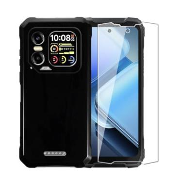 Imagem de WDMYLFTW Capa para Blackview xplore 1 + película protetora de tela de vidro temperado - capa protetora de TPU (preta)