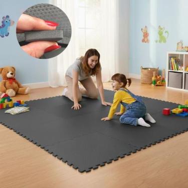 Imagem de Kit 10 Placa EVA 50x50 10mm Tapete Tatame Manta Borracha Piso Emborrac