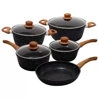 Imagem de Jogo De Panelas Indução 5 Peças Viena Preto Casambiente