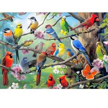 Imagem de 500 peças de quebra-cabeças de pássaros coloridos