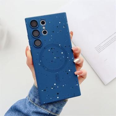 Imagem de Capa de silicone fosca com bolinhas para Samsung S25 S24 S23 S22 Ultra S21 Plus S20 FE Note 20, capa protetora de lente de câmera, azul marinho, para Samsung S24Ultra