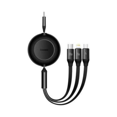 Imagem de Cabo De Carregamento Retrátil USB C 3 Em 1 De 100W Para MacBook, Samsu