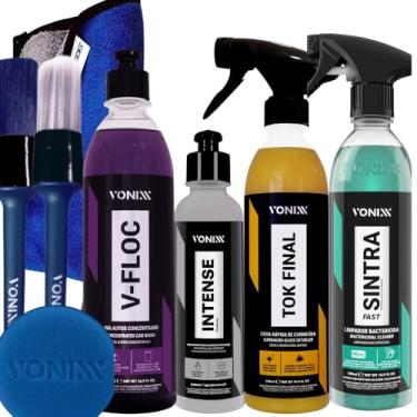 Imagem de Kit Lavagem Completa Vonixx Cera Carnauba Tok Final, V-Floc, Revitalizador de Plasticos Intense, Sintra Fast