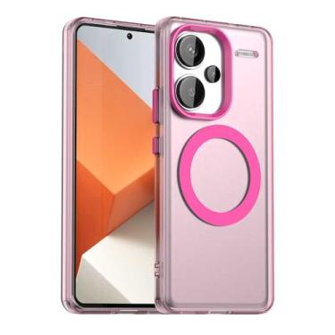 Imagem de Pzwoxukhov Capa compatível com Redmi Note 13 Pro+ 5G, suporta carregamento sem fio, capa magnética à prova de choque, compatível com Redmi Note 13 Pro Plus 5G capa vermelha
