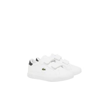Imagem de Lacoste Tênis infantil Powercourt para bebês meninos, Branco e preto, 22