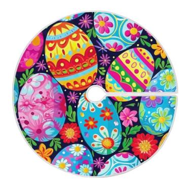 Imagem de Qilmy Saia de árvore de Natal com ovos de páscoa 119,9 cm, camurça para árvore de Natal, adequada para decoração de armário em ambientes internos e externos, festas, escritórios, lojas, armários215