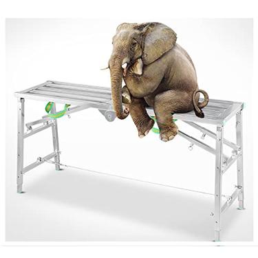 Imagem de Plataforma de trabalho para andaime portátil para escada, escada, multiuso, banco de trabalho dobrável para drywall, carga de 400 kg