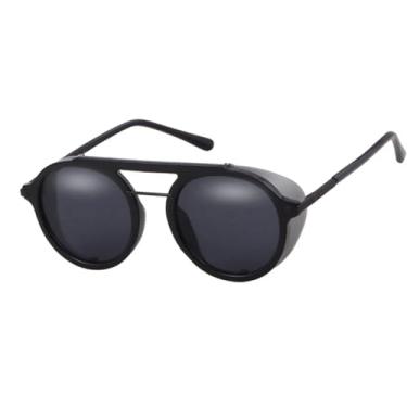 Imagem de HCHES Óculos de Sol Metálicos Steampunk Masculino Feminino Moda Redondo Vintage (4)