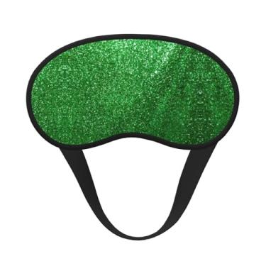 Imagem de Máscara de dormir blecaute com lantejoulas verdes com estampa brilhante, máscara para os olhos, macia, leve, meditação, viagem, ioga