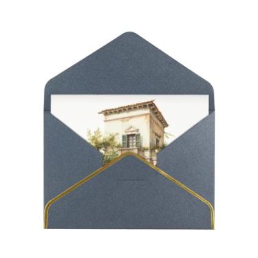 Imagem de SKKNT Edifício antigo com ramo de oliveira romano e cartões de felicitações com impressão grega para todas as ocasiões, convites de festa de aniversário de casamento, 12,7 x 15,2 cm