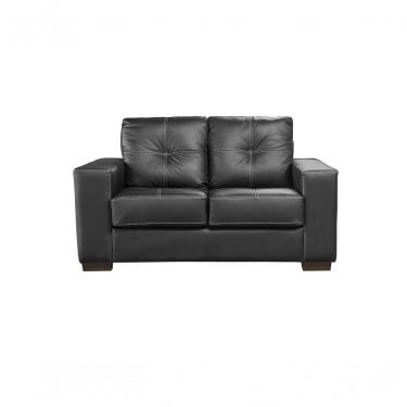 Imagem de Sofá De Couro Punto 2 Lugares Preto Pigmentado - Mempra Design