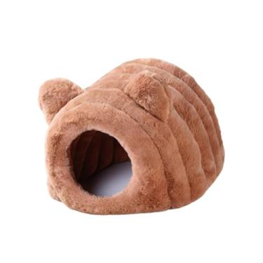 Imagem de ＡＷＨＡＯ Cama em Forma de Caverna para Hamsters, Coelhos, Gerbos Anões, Furões, Ratos E Chinchilas. Lavável E Ideal para Pequenos Animais, Marrom