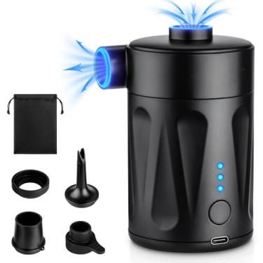 Imagem de Bomba de Ar Elétrica Recarregável Inflador Portátil para Infláveis Flutuadores Piscina Barco Brinquedos Viagem Camping com 4 Bicos