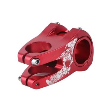 Imagem de Mesa de guidão MTB para mountain bike, mesa curta, ponte, bicicleta de estrada, potência, 50 mm, tubo de guidão, riser de 31,8 mm, haste ajustável.(50mm Red)