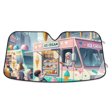 Imagem de Protetor solar de carro Food Trucks Para-brisa Dobrável Reflexiva Proteção Solar Calor
