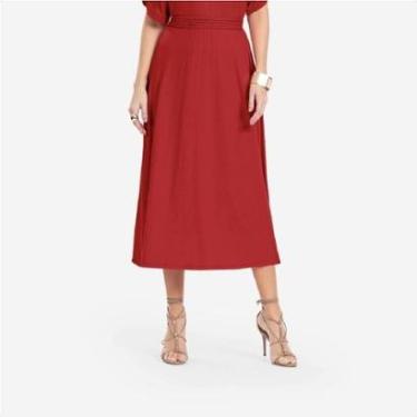 Imagem de Saia Feminina Midi Moda Evangelica Elegante Sofisticada-Feminino