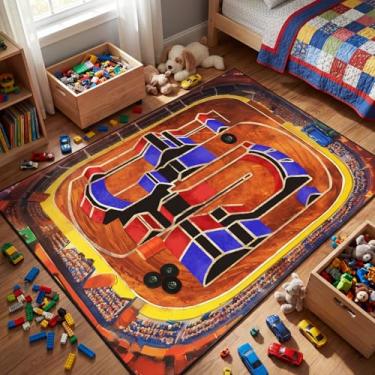 Imagem de Tinideya Tapete infantil para arena, tapete infantil de 1,2 x 1,8 m com suporte de borracha, antiderrapante, tapete infantil de carro para quarto, sala de jogos, sala de aula, berçário