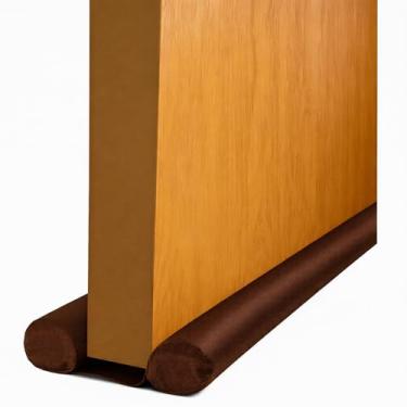 Imagem de Protetor Veda Porta Duplo Impermeável Marron – Bloqueia Insetos, Poeira e Ar – Isolamento Térmico e Acústico – Ajustável 90cm – Fácil de Instalar e Limpar (Marron, 90 cm)