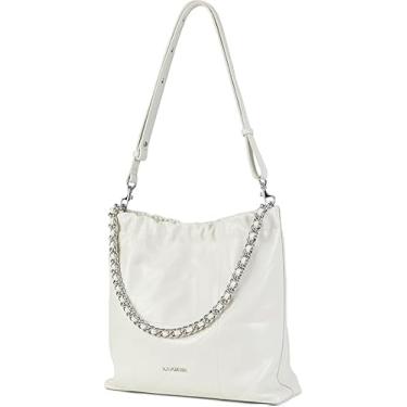 Imagem de LA FESTIN Bolsa transversal de couro dividida para mulheres, bolsas femininas elegantes para trabalho, festas e uso diário, Marfim