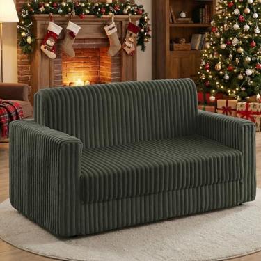 Imagem de HABUTWAY Sofá-cama dobrável, cadeira conversível 2 em 1 com apoio de braço, cama de cadeira dobrável portátil, sofá confortável, sofá preguiçoso multifuncional para sala de estar, quarto, dormitório