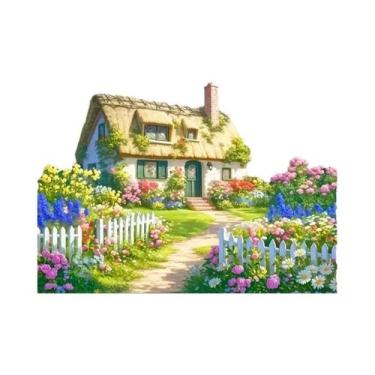 Imagem de Huacan 5D Pintura Diamante Casa Jardim Diamante Mosaico Paisagem Kit C